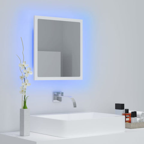 vidaXL LED Bathroom Mirror White 40x8.5x37 cm Acrylic
