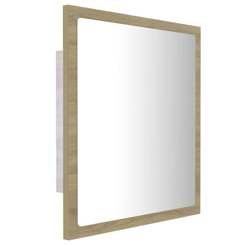 vidaXL LED Bathroom Mirror Sonoma Oak 40x8.5x37 cm Acrylic