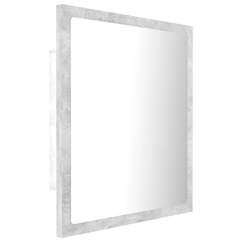 vidaXL LED Bathroom Mirror Concrete Grey 40x8.5x37 cm Acrylic