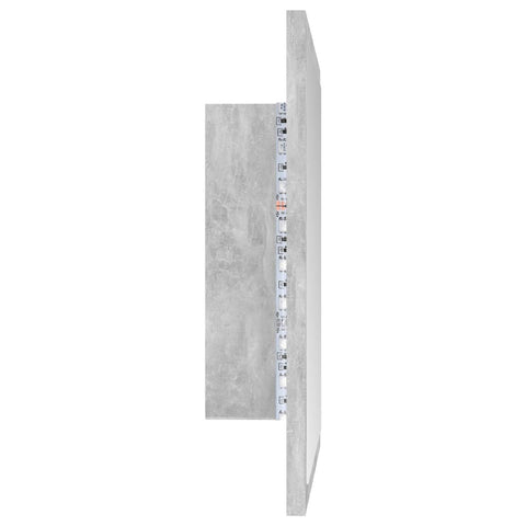vidaXL LED Bathroom Mirror Concrete Grey 40x8.5x37 cm Acrylic