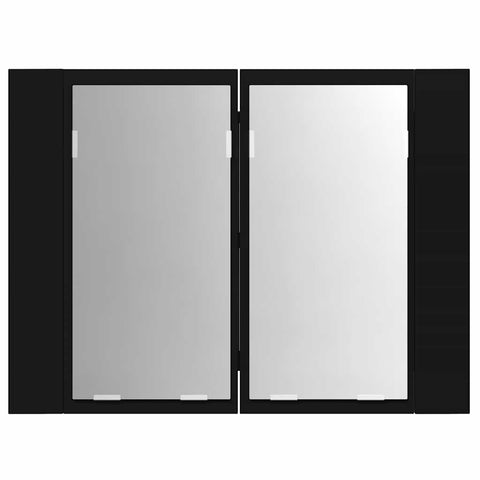vidaXL LED Bathroom Mirror Cabinet Black 60x12x45 cm Acrylic