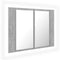 vidaXL LED Bathroom Mirror Cabinet Concrete Grey 60x12x45 cm Acrylic