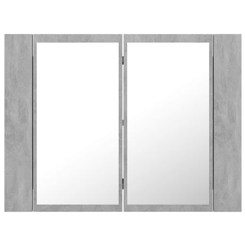 vidaXL LED Bathroom Mirror Cabinet Concrete Grey 60x12x45 cm Acrylic