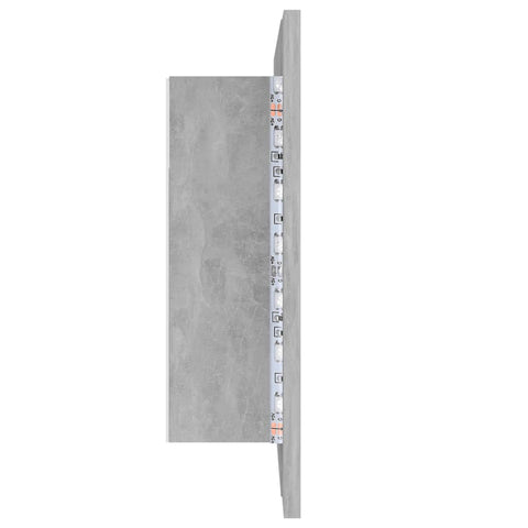 vidaXL LED Bathroom Mirror Cabinet Concrete Grey 60x12x45 cm Acrylic