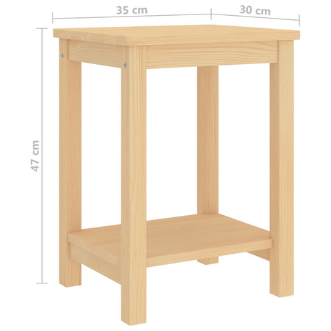 vidaXL Bedside Cabinet Light Wood 35x30x47 cm Solid Pinewood