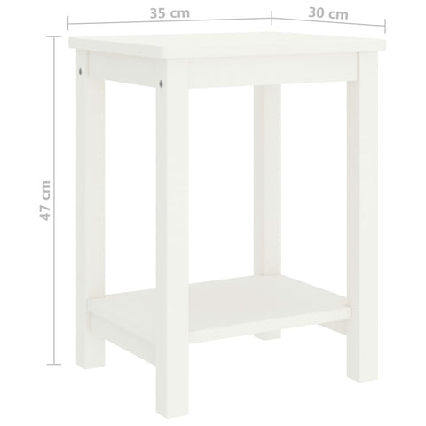 vidaXL Bedside Cabinet White 35x30x47 cm Solid Pinewood