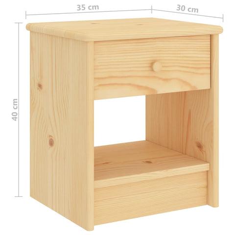 vidaXL Bedside Cabinet Light Wood 35x30x40 cm Solid Pinewood