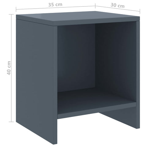 vidaXL Bedside Cabinet Light Grey 35x30x40 cm Solid Pinewood