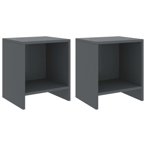 vidaXL Bedside Cabinets 2 pcs Dark Grey 35x30x40 cm Solid Pinewood