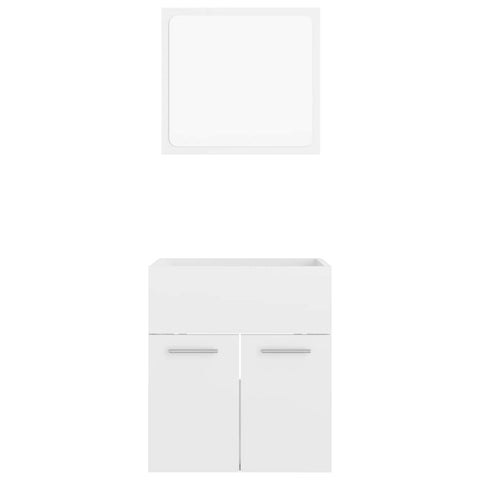 vidaXL 2 Piece Bathroom Furniture Set High Gloss White Engineered Wood