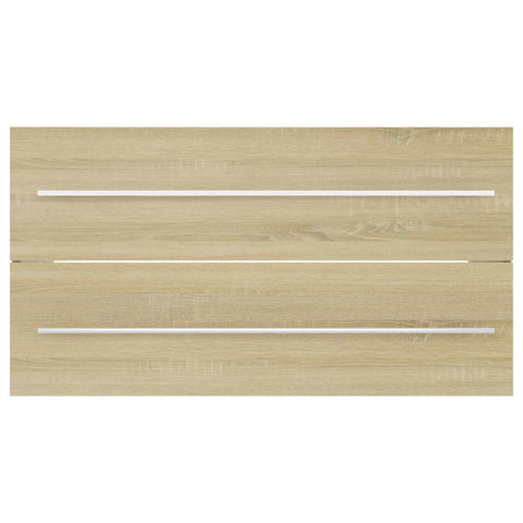 vidaXL 2 Piece Bathroom Furniture Set Sonoma Oak Engineered Wood