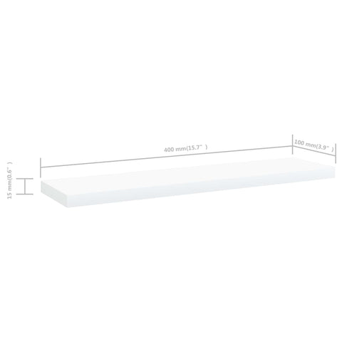 vidaXL Bookshelf Boards 4 pcs White 40x10x1.5 cm Engineered Wood