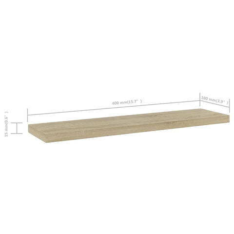 vidaXL Bookshelf Boards 4 pcs Sonoma Oak 40x10x1.5 cm Engineered Wood