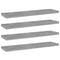 vidaXL Bookshelf Boards 4 pcs Concrete Grey 40x10x1.5 cm Engineered Wood