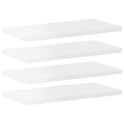 vidaXL Bookshelf Boards 4 pcs High Gloss White 40x20x1.5 cm Engineered Wood