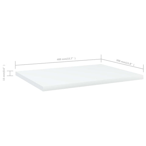 vidaXL Bookshelf Boards 4 pcs White 40x30x1.5 cm Engineered Wood