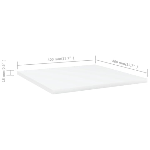 vidaXL Bookshelf Boards 4 pcs White 40x40x1.5 cm Engineered Wood