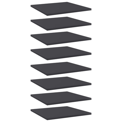 vidaXL Bookshelf Boards 8 pcs Grey 40x40x1.5 cm Engineered Wood