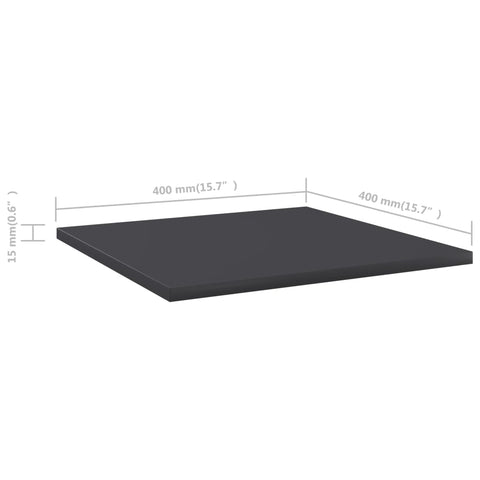 vidaXL Bookshelf Boards 8 pcs Grey 40x40x1.5 cm Engineered Wood