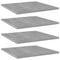 vidaXL Bookshelf Boards 4 pcs Concrete Grey 40x40x1.5 cm Engineered Wood
