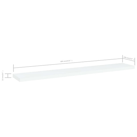vidaXL Bookshelf Boards 4 pcs White 60x10x1.5 cm Engineered Wood
