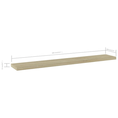 vidaXL Bookshelf Boards 4 pcs Sonoma Oak 60x10x1.5 cm Engineered Wood