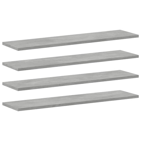 vidaXL Bookshelf Boards 4 pcs Concrete Grey 80x20x1.5 cm Engineered Wood