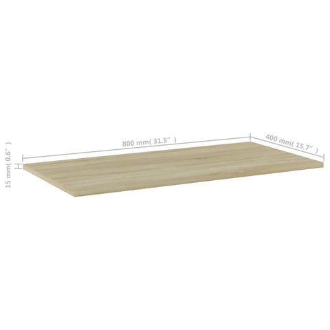 vidaXL Bookshelf Boards 4 pcs Sonoma Oak 80x40x1.5 cm Engineered Wood
