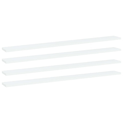 vidaXL Bookshelf Boards 4 pcs White 100x10x1.5 cm Engineered Wood