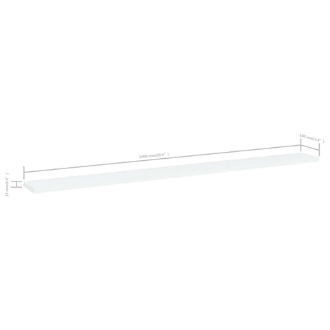 vidaXL Bookshelf Boards 4 pcs White 100x10x1.5 cm Engineered Wood