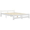 vidaXL Bed Frame without Mattress White Solid Pine Wood 140x200 cm