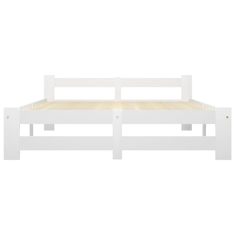 vidaXL Bed Frame without Mattress White Solid Pine Wood 140x200 cm