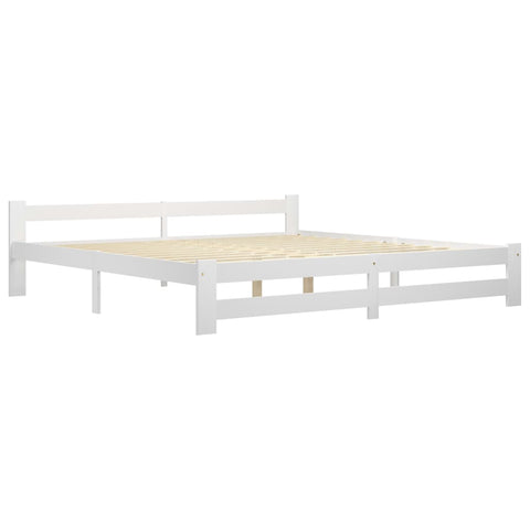 vidaXL Bed Frame without Mattress White Solid Pine Wood 200x200 cm