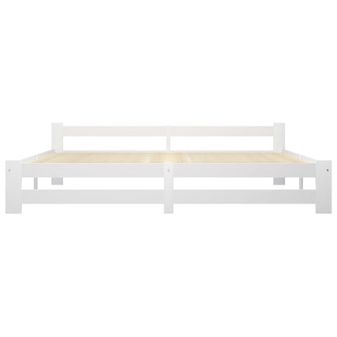 vidaXL Bed Frame without Mattress White Solid Pine Wood 200x200 cm