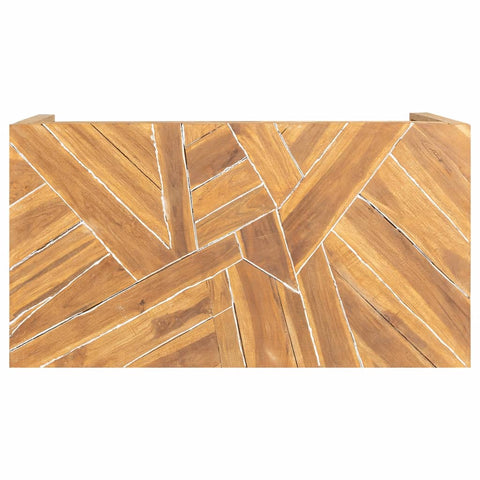vidaXL Coffee Table Erosion Solid Teak Wood 110x35x38 cm