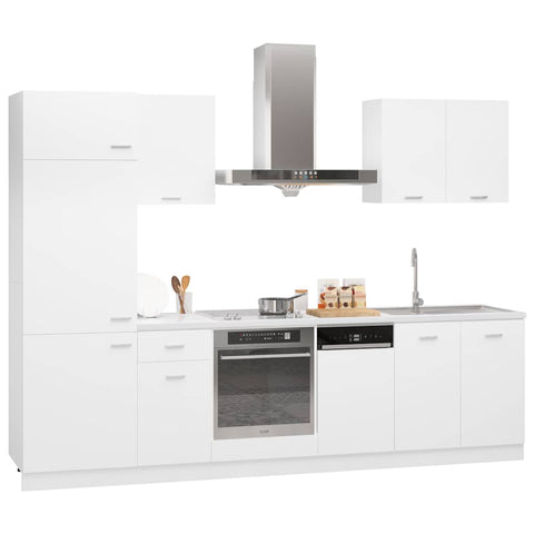 vidaXL 7 Piece Kitchen Cabinet Set Lyon White Engineered Wood