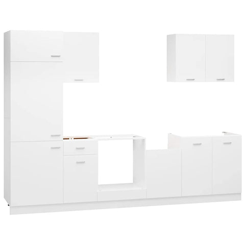vidaXL 7 Piece Kitchen Cabinet Set Lyon White Engineered Wood