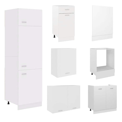 vidaXL 7 Piece Kitchen Cabinet Set Lyon White Engineered Wood