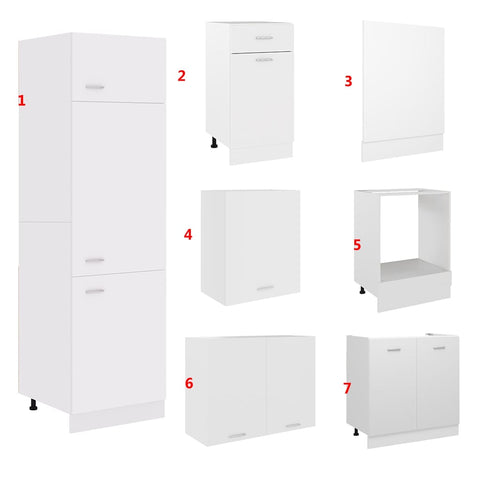 vidaXL 7 Piece Kitchen Cabinet Set Lyon White Engineered Wood