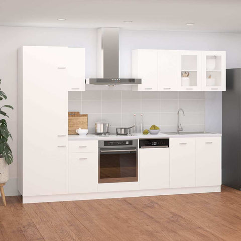 vidaXL 8 Piece Kitchen Cabinet Set Lyon White Engineered Wood