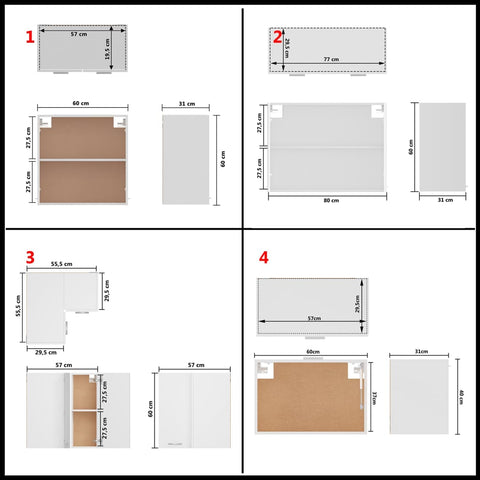 vidaXL 11 Piece Kitchen Cabinet Set Lyon White Engineered Wood