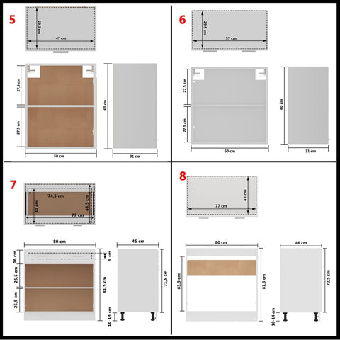 vidaXL 11 Piece Kitchen Cabinet Set Lyon White Engineered Wood