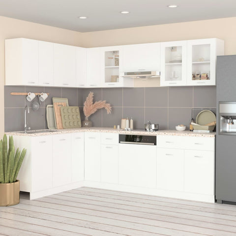 vidaXL 11 Piece Kitchen Cabinet Set Lyon White Engineered Wood
