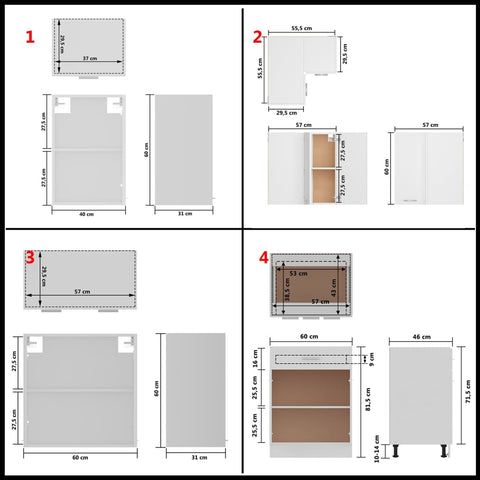 vidaXL 11 Piece Kitchen Cabinet Set White Engineered Wood