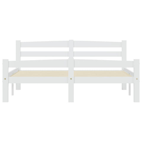 vidaXL Bed Frame without Mattress White Solid Pinewood 140x200 cm