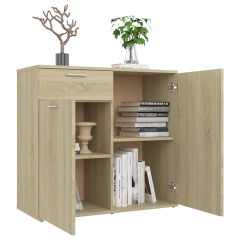 vidaXL Sideboard Sonoma Oak 80x36x75 cm Engineered Wood