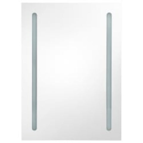 vidaXL LED Bathroom Mirror Cabinet White and Oak 50x13x70 cm
