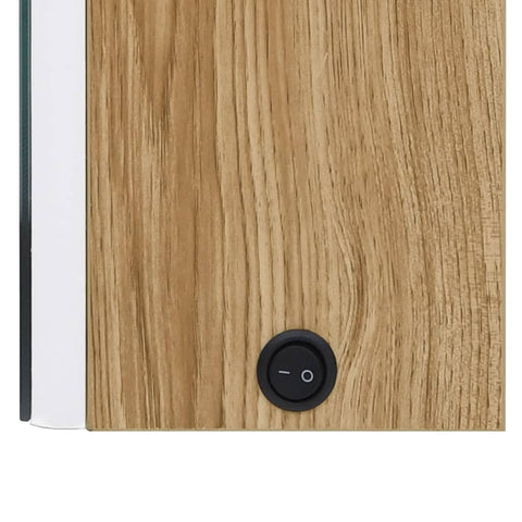 vidaXL LED Bathroom Mirror Cabinet White and Oak 50x13x70 cm