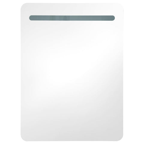 vidaXL LED Bathroom Mirror Cabinet Oak 60x11x80 cm