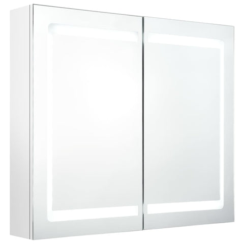 vidaXL LED Bathroom Mirror Cabinet Shining White 80x12x68 cm